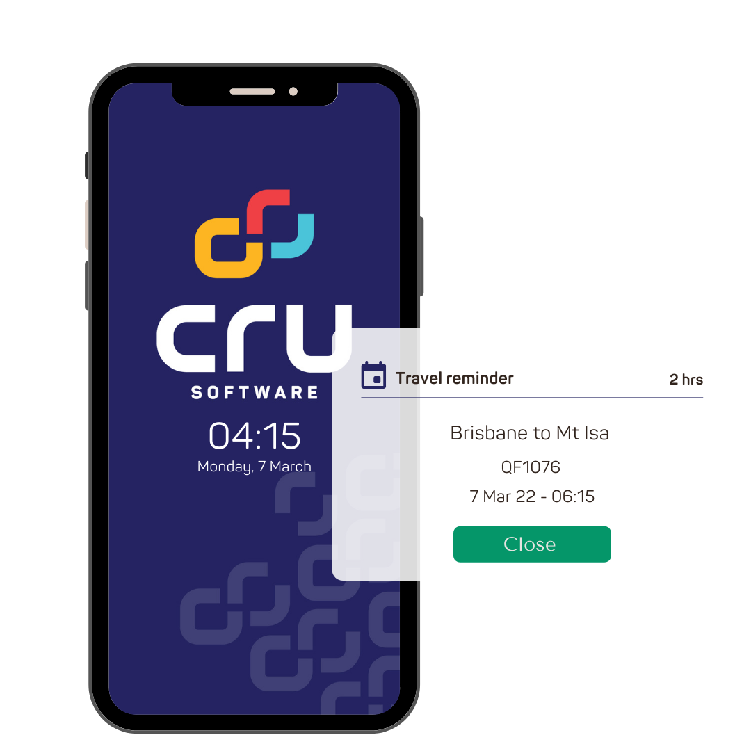 Cru Software Travel Reminder Notification